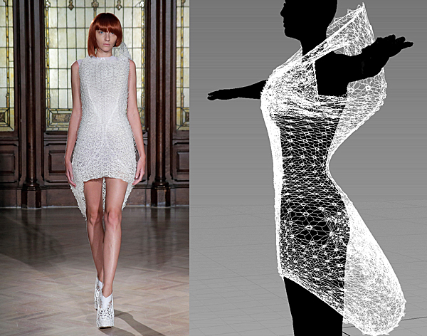 threeASFOUR 3D printed dress